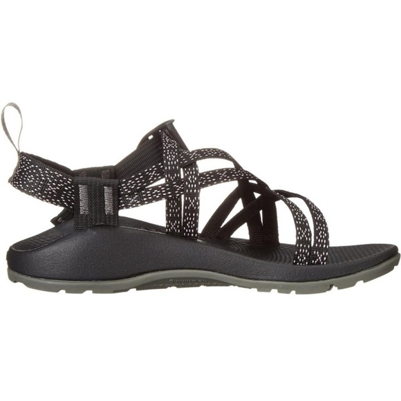 EUC - Chaco Size 11 ZX/1 EcoTread Strap Sandal in Black/White Hugs and Kisses - Picture 1 of 5